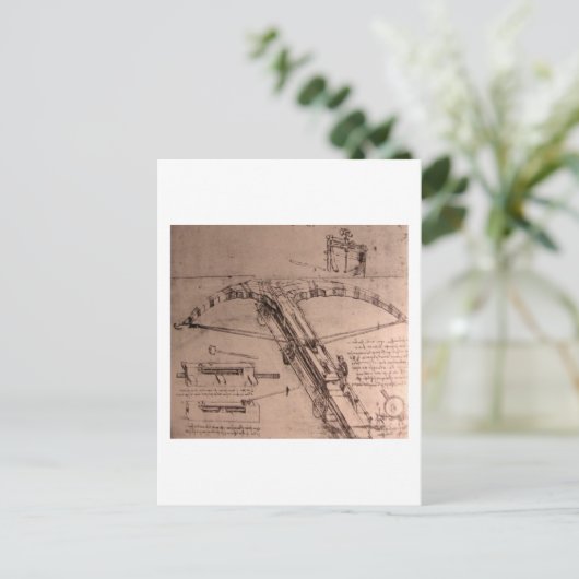 Leonardo da Vinci, Design für einen enormen Armbru Postkarte (Stehend Vorderseite)