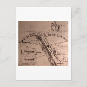 Leonardo da Vinci, Design für einen enormen Armbru Postkarte