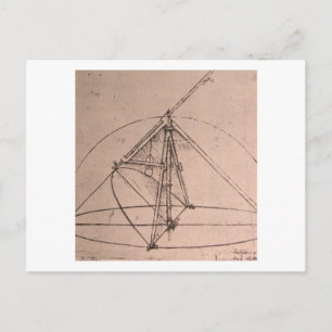 Leonardo da Vinci, Design für einen Parabolkompass Postkarte