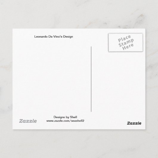 Leonardo Da Vinci Design Postkarte (Rückseite)