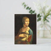 Leonardo da Vinci - die Dame mit einer Ermine Postkarte (Stehend Vorderseite)