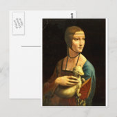 Leonardo da Vinci - die Dame mit einer Ermine Postkarte (Vorne/Hinten)