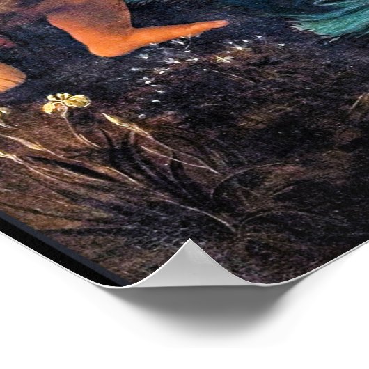 Leonardo da Vinci - Die Jungfrau der Felsen, Poster (Ecke)