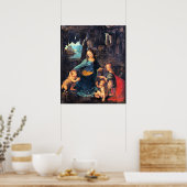 Leonardo da Vinci - Die Jungfrau der Felsen, Poster (Küche)