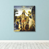 Leonardo da Vinci Die Taufe Christi Leinwanddruck (Insitu (Holzboden))