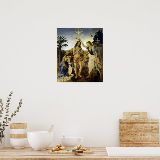 Leonardo da Vinci Die Taufe Christi Poster (Küche)