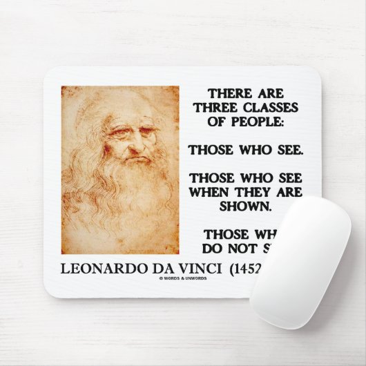 Leonardo da Vinci drei Klassen Leute-Zitat Mousepad (Mit Mouse)