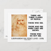 Leonardo da Vinci Drei Klassen von Menschen zitier Postkarte (Vorne/Hinten)