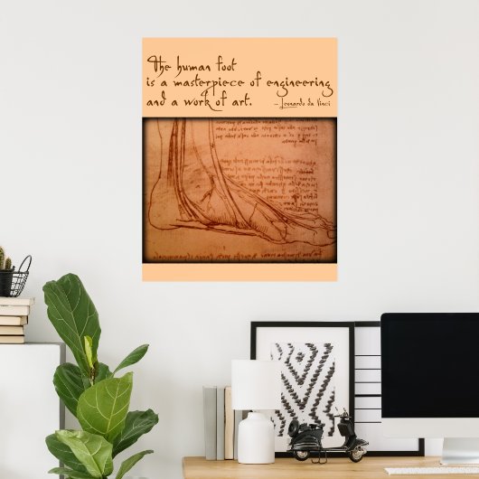 Leonardo da Vinci Foot Poster (Heimbüro)