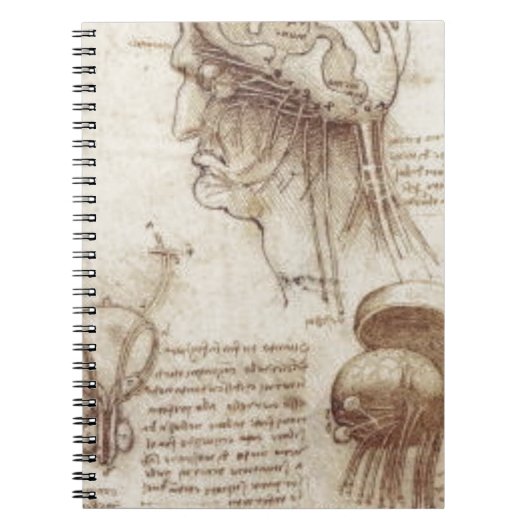 Leonardo da Vinci - Gehirn-Physiologie Notizblock (Vorderseite)