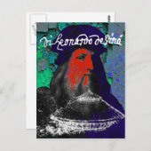 Leonardo Da Vinci Genius Mixed Media Collage Postkarte (Vorne/Hinten)