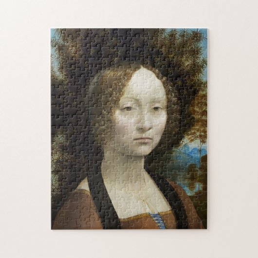 Leonardo Da Vinci Ginevra De' Benci Malerei Puzzle (Vertikal)