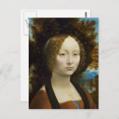 Leonardo da Vinci Ginevra de' Benci Postkarte (Vorne/Hinten)