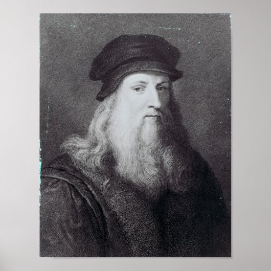 Leonardo da Vinci, graviert von Raphael Poster (Vorne)