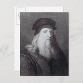Leonardo da Vinci, graviert von Raphael Postkarte (Vorne/Hinten)