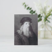 Leonardo da Vinci, graviert von Raphael Postkarte (Stehend Vorderseite)