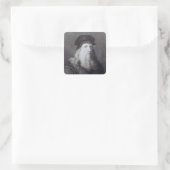 Leonardo da Vinci, graviert von Raphael Quadratischer Aufkleber (Tasche)