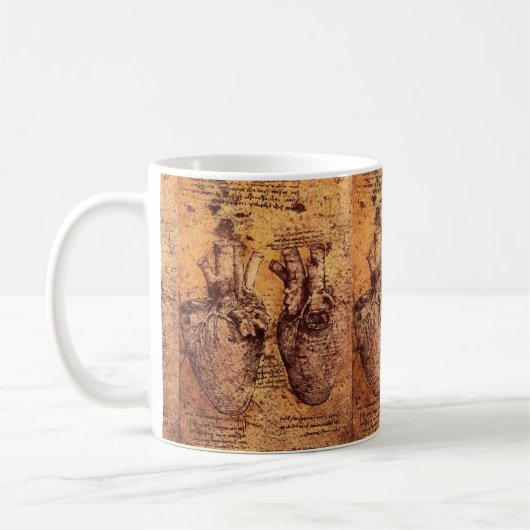 Leonardo da Vinci Herz-Tasse Kaffeetasse (Links)