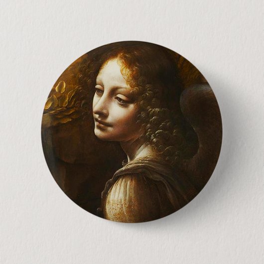 Leonardo da Vinci Jungfrau des Felsen-Engels Button (Vorderseite)