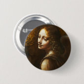 Leonardo da Vinci Jungfrau des Felsen-Engels Button (Vorne & Hinten)
