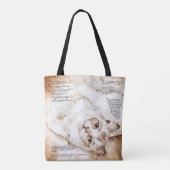 Leonardo da Vinci Katzen-Skizze-Taschen-Tasche Tasche (Rückseite)