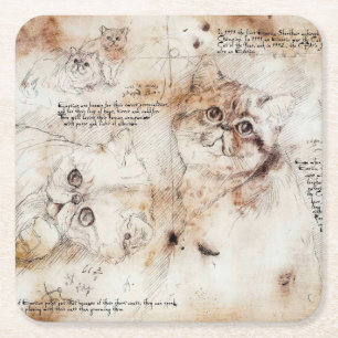 Leonardo da Vinci Katzen-Skizze Untersetzer