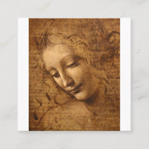 Leonardo Da Vinci Kopf einer Frau Quadratische Visitenkarte