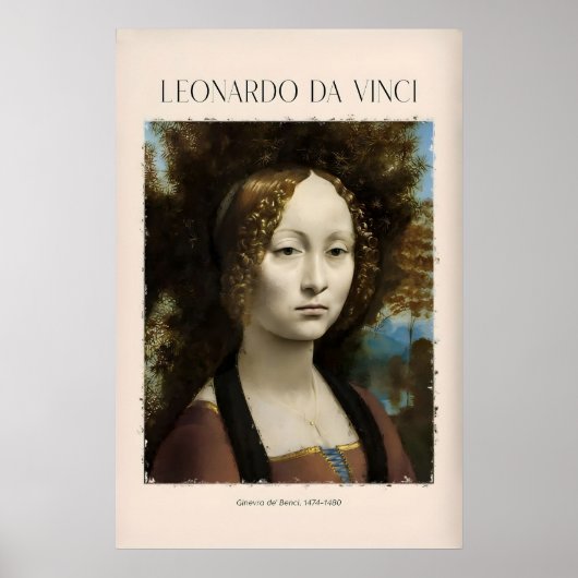 Leonardo da Vinci Kunstprint - Ginevra de Benci Poster (Vorne)