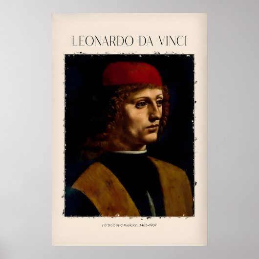 Leonardo da Vinci Kunstprint - Porträt eines Poster (Vorne)