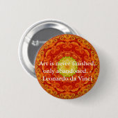 Leonardo da Vinci-Kunstzitat Button (Vorne & Hinten)