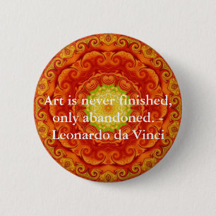 Leonardo da Vinci-Kunstzitat Button
