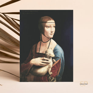 Leonardo da Vinci Lady mit einem Hermelin-Gemälde Postkarte