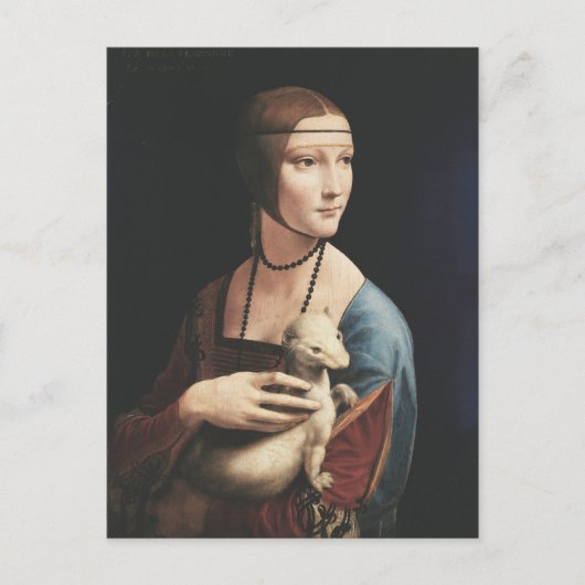 Leonardo da Vinci Lady mit einer Ermine Malerei Ar Postkarte (Vorderseite)