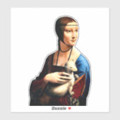 Leonardo da Vinci Lady mit Ermine Aufkleber (Blatt)