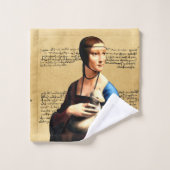 Leonardo da Vinci Lady mit Ermine Badhandtuch Set (Waschlappen)