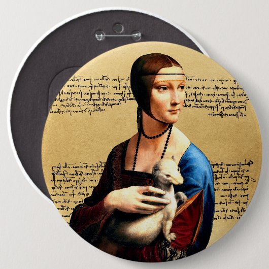 Leonardo da Vinci Lady mit Ermine Button (Vorne & Hinten)