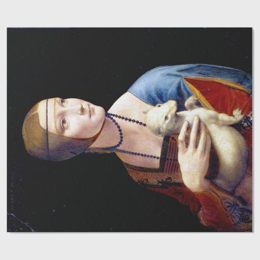 Leonardo da Vinci Lady mit Ermine Geschenkpapier (Flach)