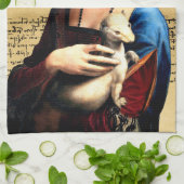 Leonardo da Vinci Lady mit Ermine Geschirrtuch (Gefaltet)