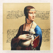 Leonardo da Vinci Lady mit Ermine Glasuntersetzer (Vorderseite)