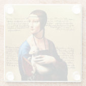 Leonardo da Vinci Lady mit Ermine Glasuntersetzer (Rückseite)