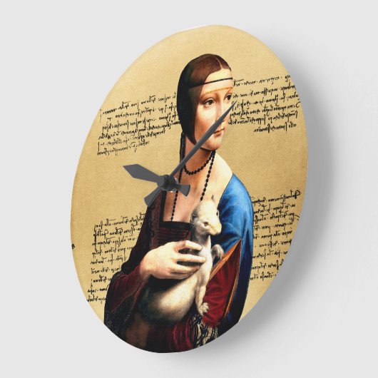 Leonardo da Vinci Lady mit Ermine Große Wanduhr (Winkel)