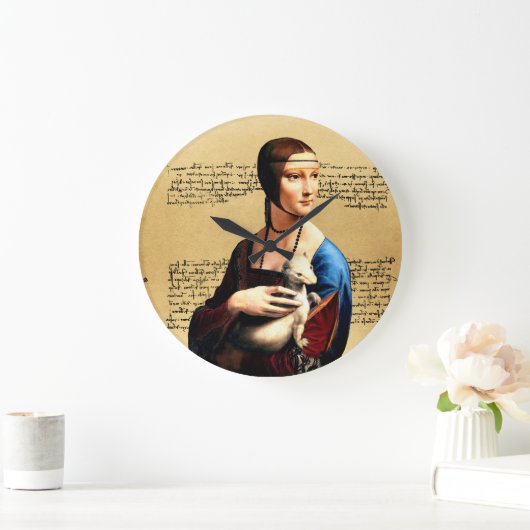 Leonardo da Vinci Lady mit Ermine Große Wanduhr (Zuhause)