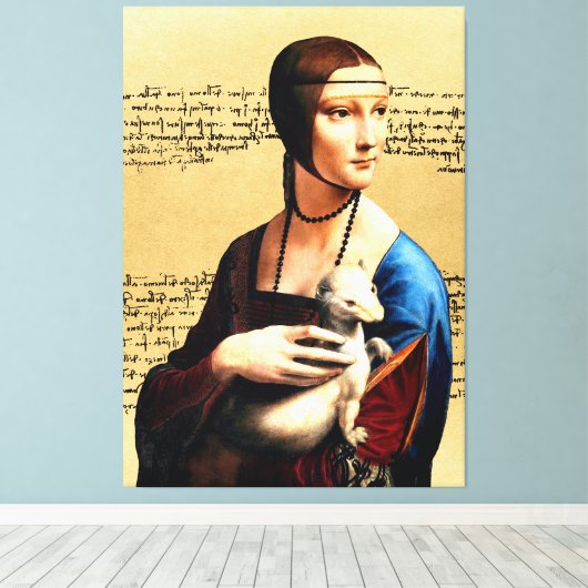 Leonardo da Vinci Lady mit Ermine Leinwanddruck (Insitu (Holzboden))