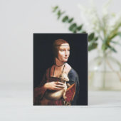 Leonardo Da Vinci Lady mit Ermine Postcard Postkarte (Stehend Vorderseite)