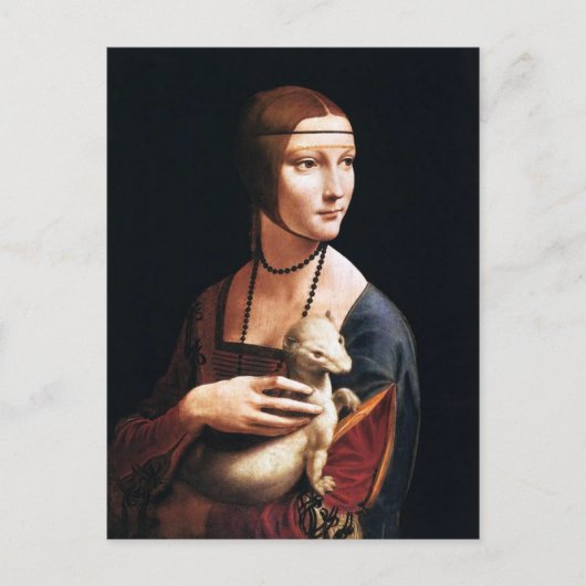 Leonardo Da Vinci Lady mit Ermine Postcard Postkarte (Vorderseite)