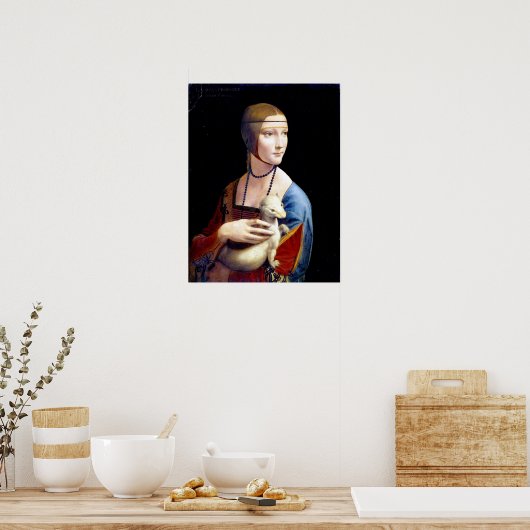 Leonardo da Vinci Lady mit Ermine Poster (Küche)