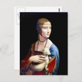 Leonardo da Vinci Lady mit Ermine Postkarte (Vorne/Hinten)