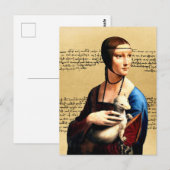 Leonardo da Vinci Lady mit Ermine Postkarte (Vorne/Hinten)