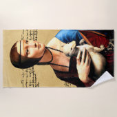 Leonardo da Vinci Lady mit Ermine Strandtuch (Vorderseite)