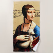Leonardo da Vinci Lady mit Ermine Strandtuch (Vorderseite)